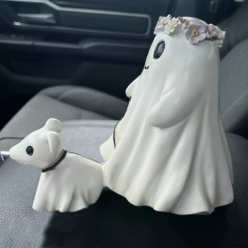 🎁Halloween Ghost Walking Dog Statue👻