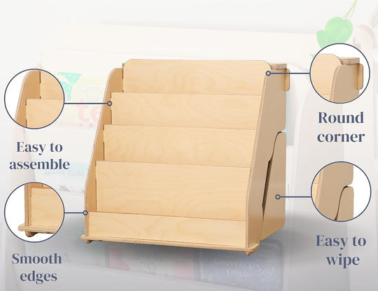 🌟 Montessori Toddler Bookshelf (with Hidden Drawer)📙