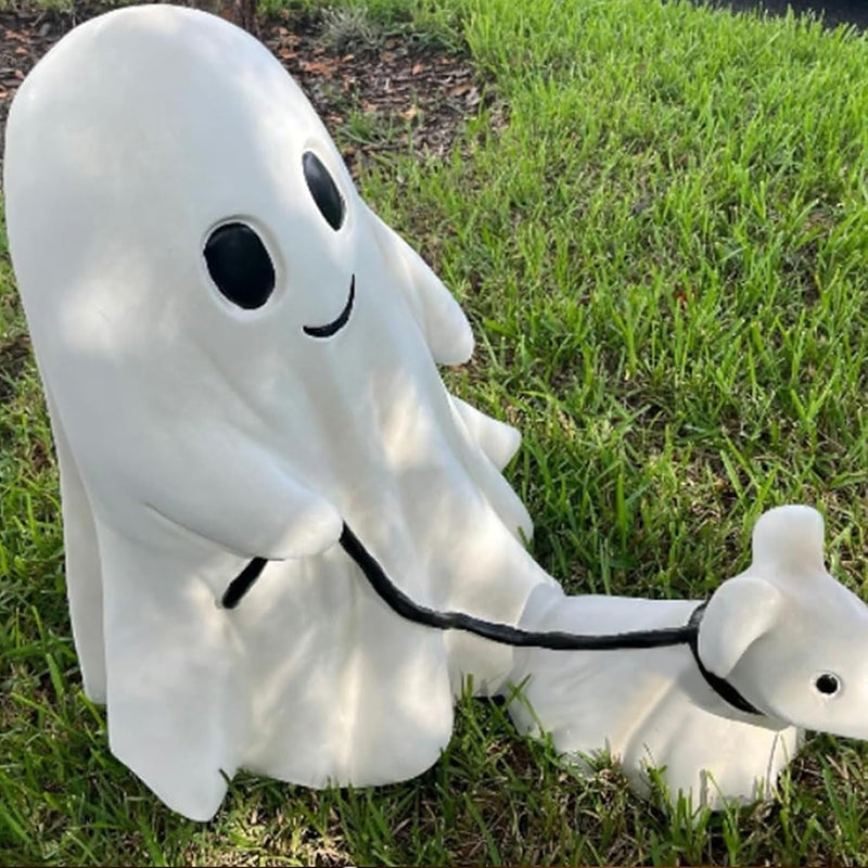 🎁Halloween Ghost Walking Dog Statue👻
