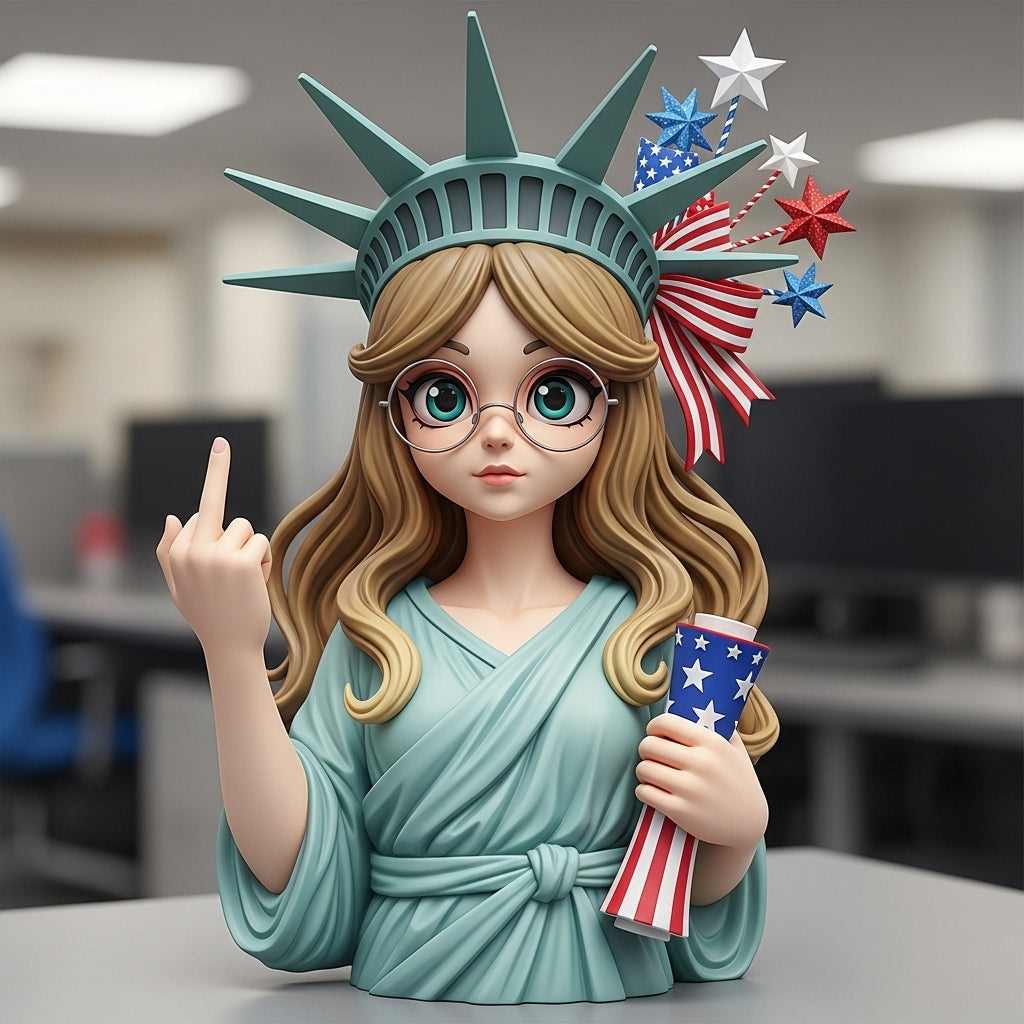🗽Funny Middle Finger Statue of Liberty Sculpture🎀