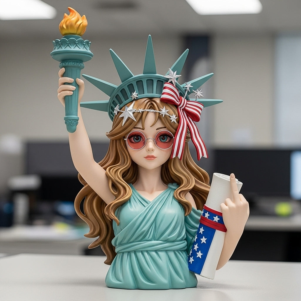 🗽Funny Middle Finger Statue of Liberty Sculpture🎀