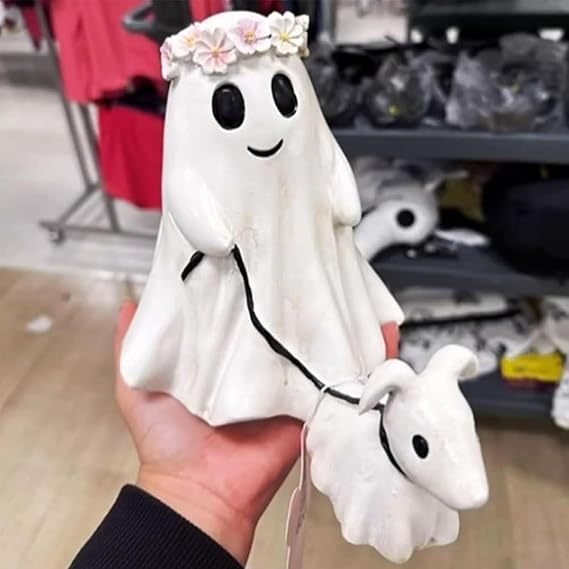 🎁Halloween Ghost Walking Dog Statue👻