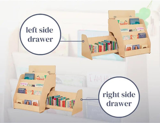 🌟 Montessori Toddler Bookshelf (with Hidden Drawer)📙