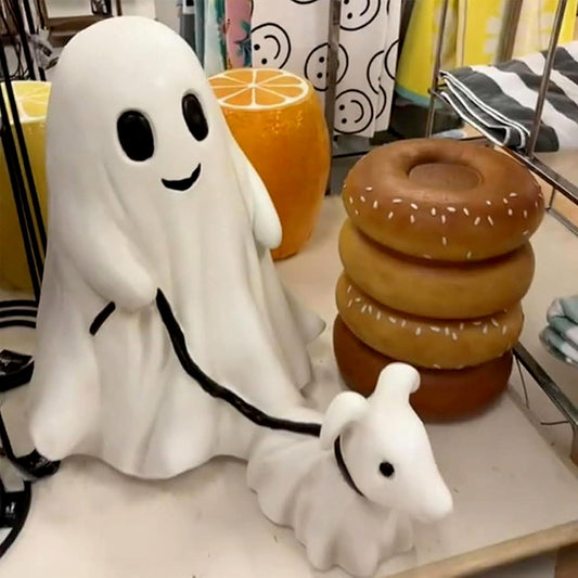 🎁Halloween Ghost Walking Dog Statue👻