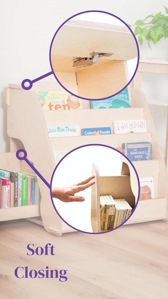 🌟 Montessori Toddler Bookshelf (with Hidden Drawer)📙