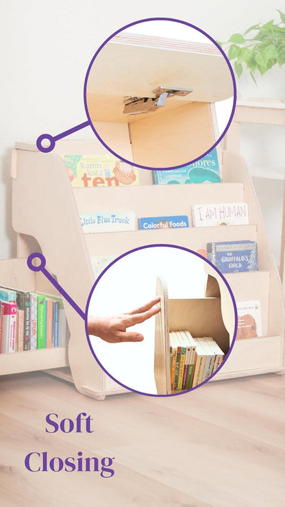 🌟 Montessori Toddler Bookshelf (with Hidden Drawer)📙