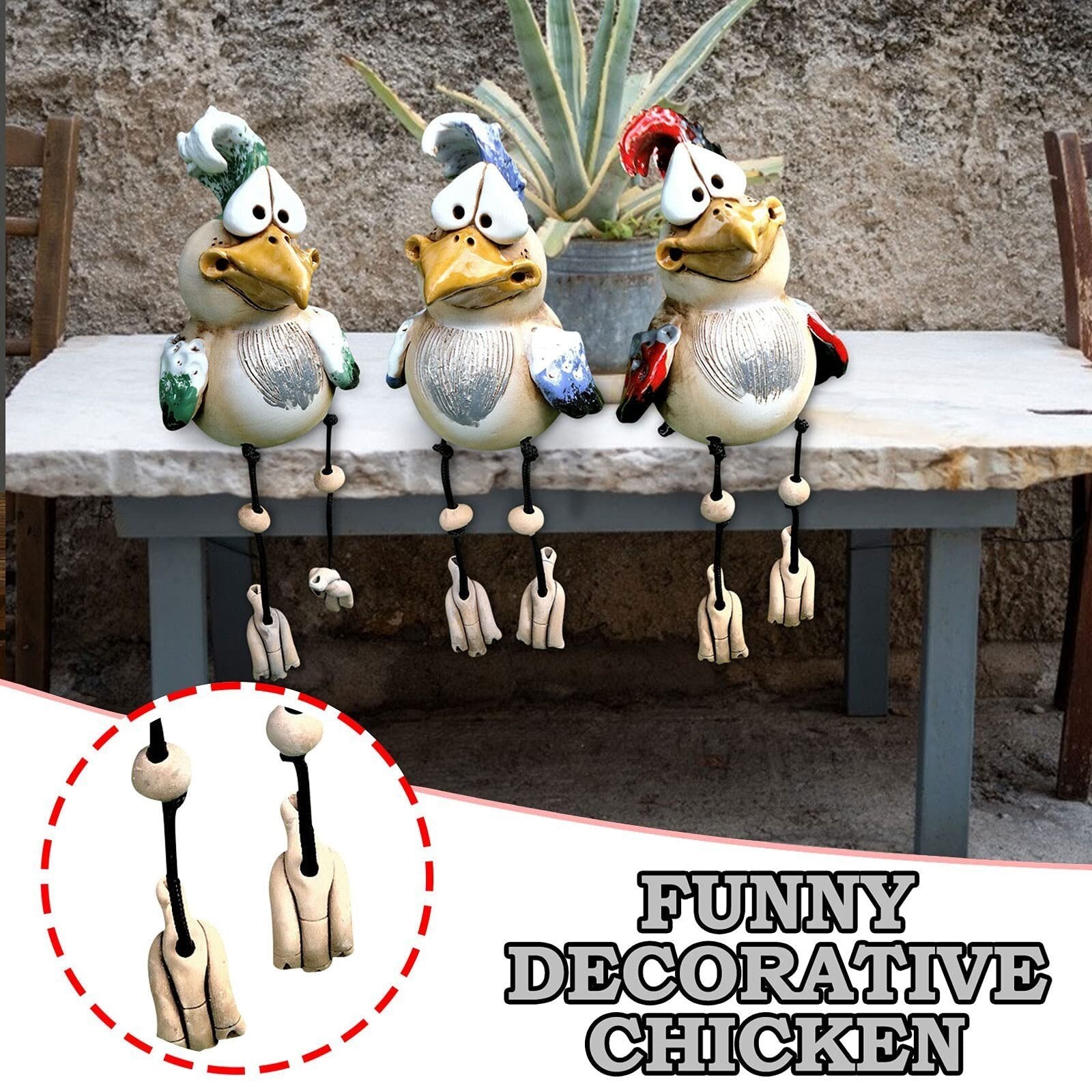 🔥 Funny 3 Resin Chickens-Garden Patio Decoration🥰