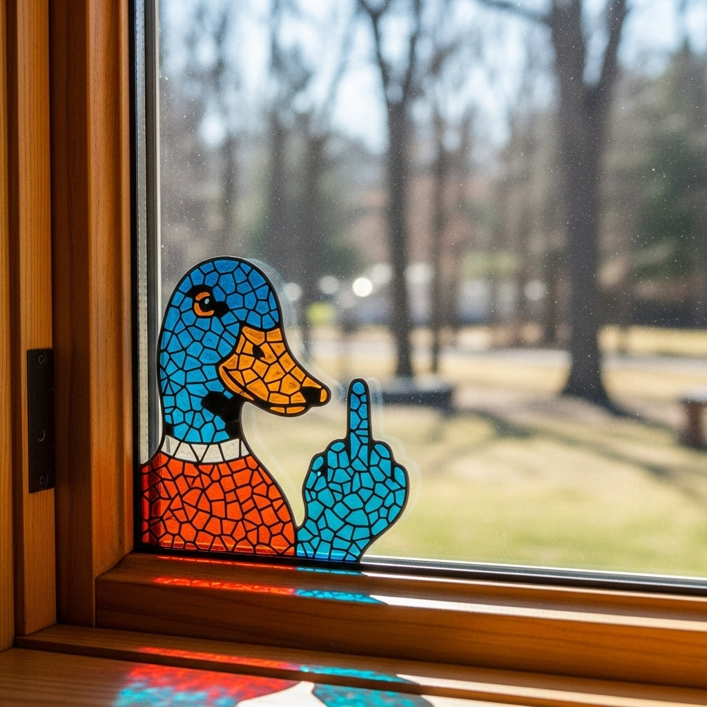 🐶Funny Middle Finger Animal Window Corner Decor😺