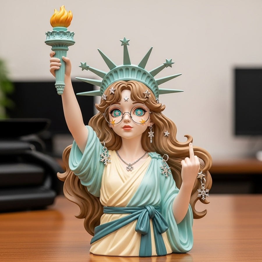 🗽Funny Middle Finger Statue of Liberty Sculpture🎀
