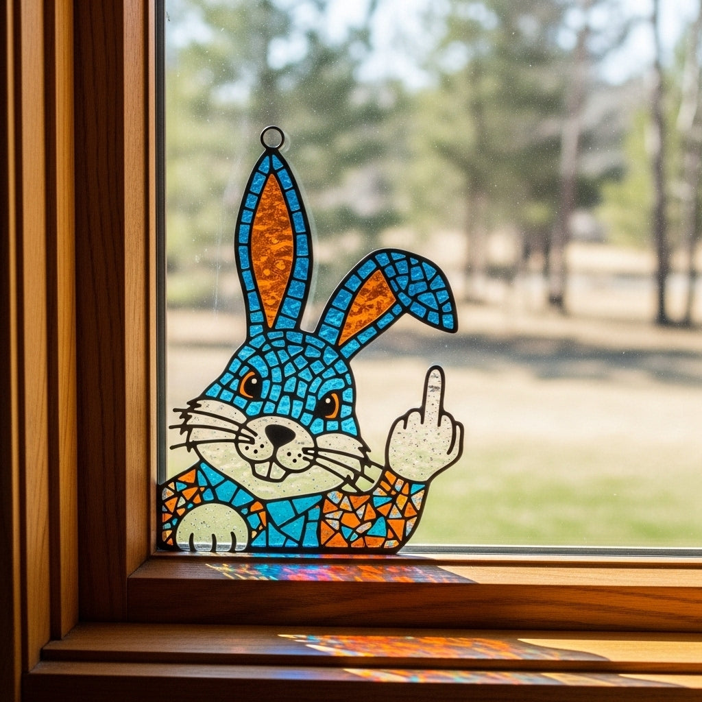 🐶Funny Middle Finger Animal Window Corner Decor😺