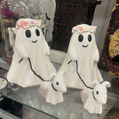 🎁Halloween Ghost Walking Dog Statue👻