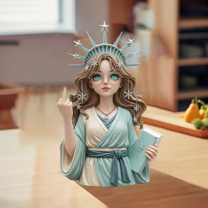 🗽Funny Middle Finger Statue of Liberty Sculpture🎀